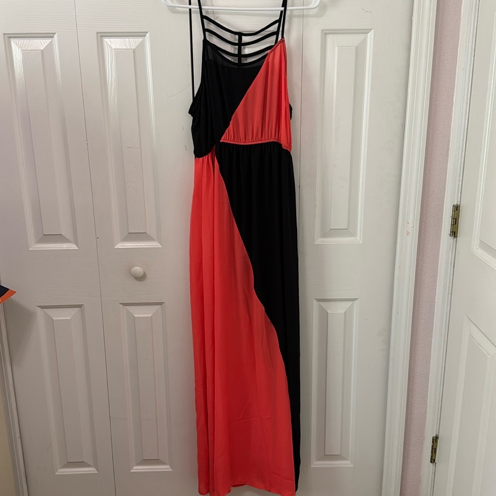 Color Block Chiffon Dress